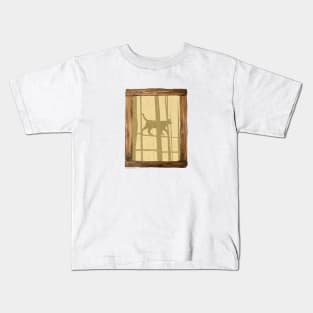 Cat at the window Kids T-Shirt